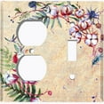 thumbnail image 4 of Metal Light Switch Plate Cover Cotton Flower Semi Circle Frame Beige FLW027, 4 of 13