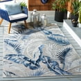 thumbnail image 2 of SAFAVIEH Cabana Rosario Botanical Indoor/Outdoor Area Rug, Grey/Navy, 9' x 12', 2 of 6
