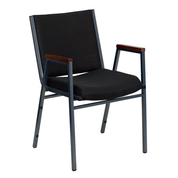 Bowery Hill Upholstered Stacking Chair in Black