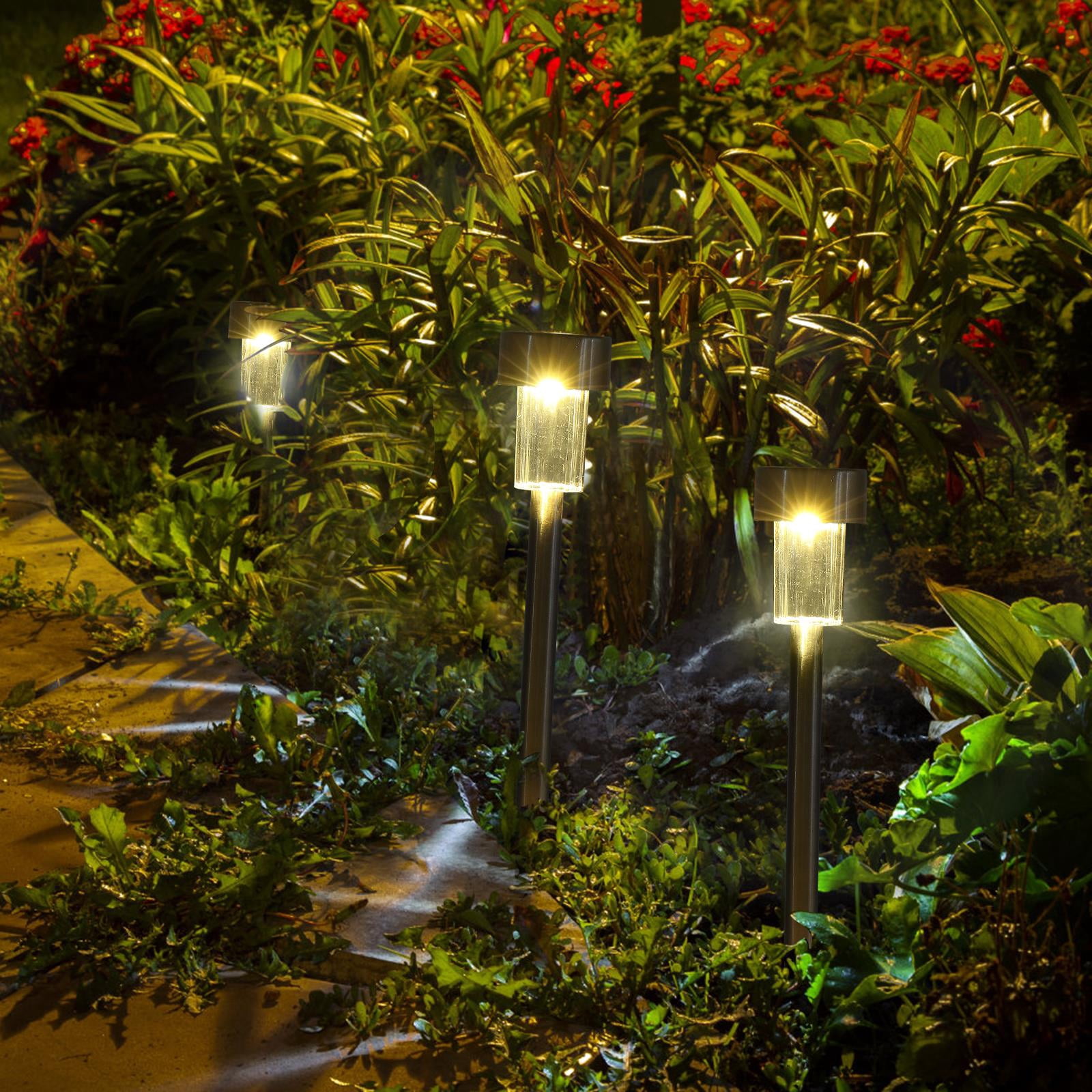 Zimtown Outdoor 24 Piece Stainless Steel Solar Power LED Pathway Lights