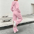 thumbnail image 7 of BRGZLK Women Sweatsuit Set 2 Piece Outfit Fall Winter Casual Long Sleeve Zip Up Slim Fit Hoodies Sweatshirt and Wide Leg Sweatpants Lounge Set for Daily Workout Outgoing Pink 2XL, 7 of 7