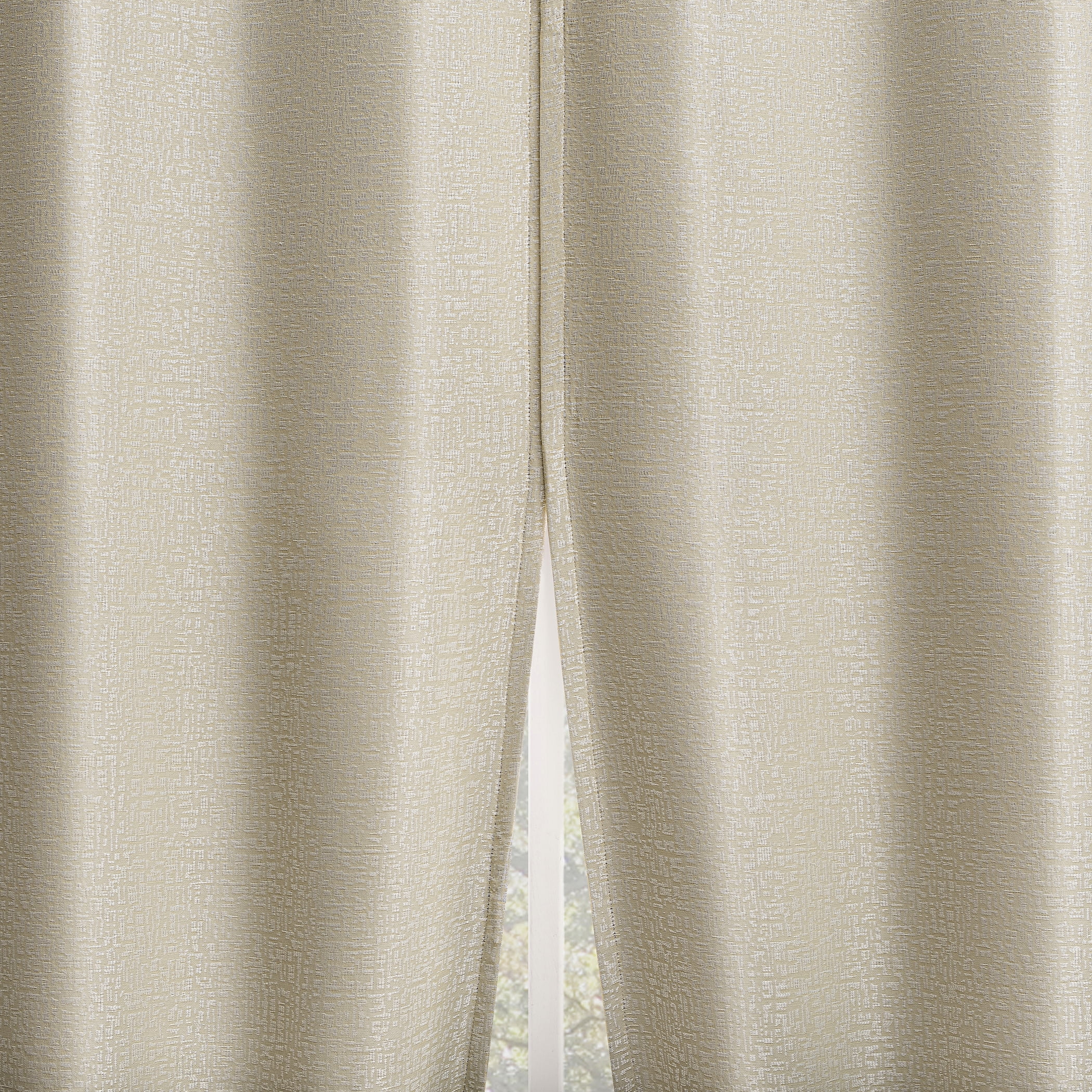 Sun Zero Serenity 2-pack Abstract Magnetic Closure 100% Blackout Grommet Curtain Panel Pair, 36"W x 63"L, Natural