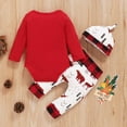 thumbnail image 3 of Loalirando 3Pcs Baby Boys Girls Christmas Bodysuit Deer Pants Hat Set, 3 of 6