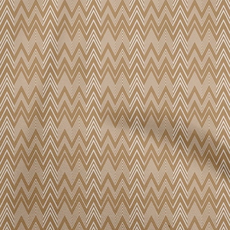 oneOone Cotton Poplin Brown Fabric Chevron Fabric For Sewing Printed Craft Fabric By The Yard 56 Inch Wide