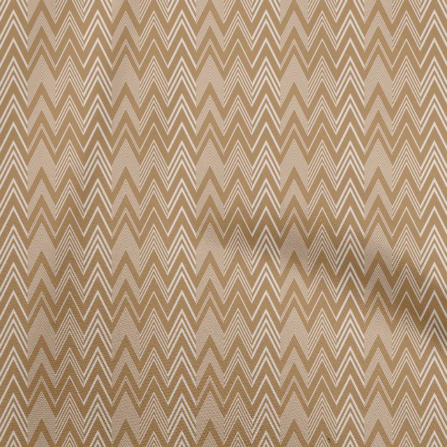 oneOone Polyester Spandex Brown Fabric Chevron Fabric For Sewing Printed Craft Fabric By The Yard 56 Inch Wide