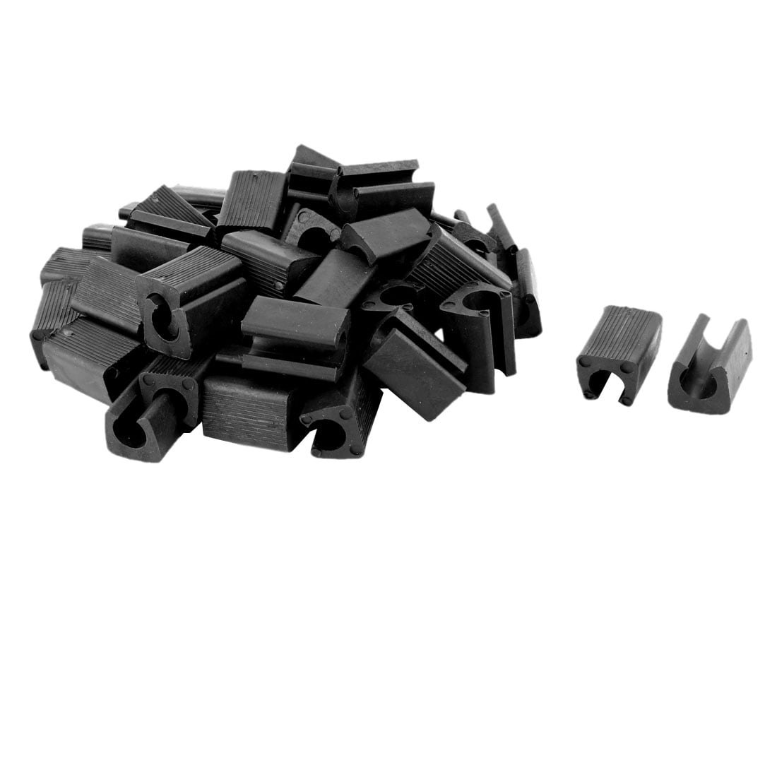 Unique Bargains 50 Pcs Antislip PE U Shape 11mm Chair Foot Cover Table Furniture Leg Protector Black