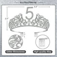 thumbnail image 3 of VeryMerryMakering Glitter Sash & Silver Rhinestone Tiara for Girls - 5th Birthday Princess Party Gifts, 3 of 11
