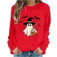 thumbnail image 2 of Halloween Sweatshirts for Women Cute Ghost Pullover Top | Fall,Spooky Season,Soft,Long Sleeve,Casual, 2 of 6
