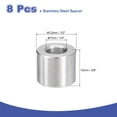 thumbnail image 2 of 8 Pcs Entretoises en Acier Inoxydable 304 1/2 Pouces OD x 1/4 Pouces ID x 3/8 Pouces Longueur(12x7x10mm) Vis Support de Bague Finition Simple Non Filetée Entretoises Rondes en Métal pour Vis M3 Boulons et Tringles, Argent, 2 of 6