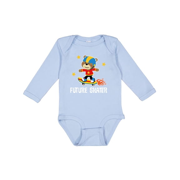 Inktastic Skateboard Future Skater Boys Long Sleeve Baby Bodysuit