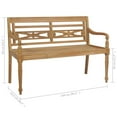 thumbnail image 6 of vidaXL Batavia Bench with Anthracite Cushion 59.1" Solid Teak Wood, 6 of 10