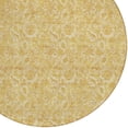 thumbnail image 5 of 8' Gold And Wheat Round Floral Washable Indoor Outdoor Area Rug, 5 of 5
