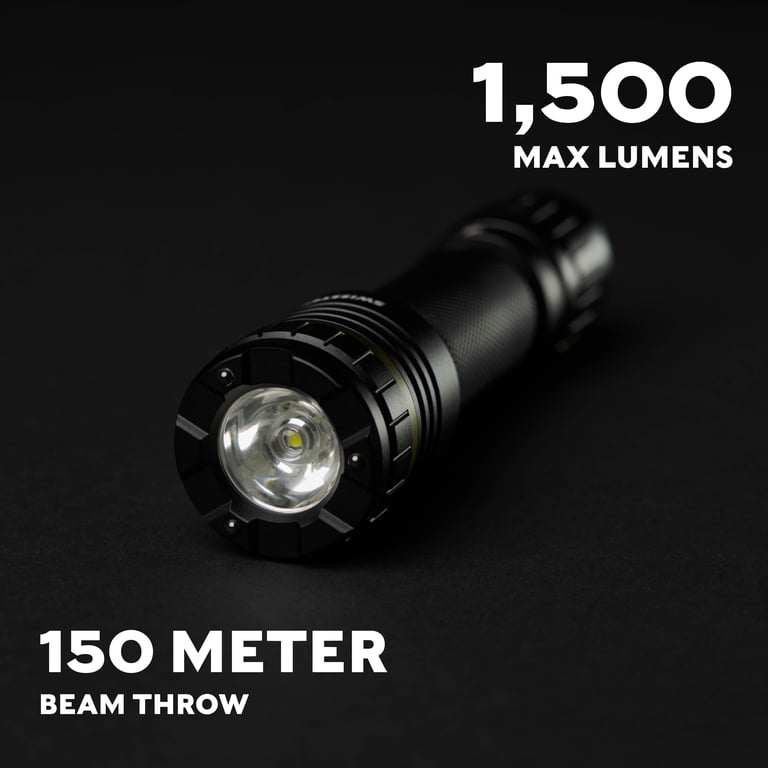 best long lasting 1500 lumen rechargeable flashlight Core Equipment with Auto-Brightness the 1500 lumen CORE Rechargeable flashlight is equipped with a lifetime Cree LED bulb and an easily accessible rechargeable base for extreme lighting performance Kobalt 1500-Lumen 4 Modes LED