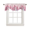 thumbnail image 2 of Christmas Snowman Pink Christmas Tree Window Curtain for Living Room Christmas Kitchen Cabinet Tie-up Valance Curtain Rod Pocket, 2 of 6