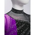 thumbnail image 4 of Sholeno Kids Girls Sparkly Figure Skating Dress Long Sleeve Ballet Tutu Leotard Contemporary Dance Dress Black Purple 6, 4 of 7