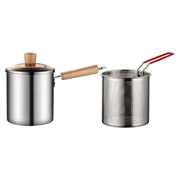 Freidoras, ollas, utensilios de cocina multiusos con mango, sartenes de cocina Olla con Cesta