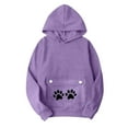 thumbnail image 6 of Yteetum Women's Pet Pouch Hoodies Oversized Drawstring Front Carry Pet Pouch Pullover Hooded Sweatshirts Womens Pet Graphic Print Loose Pet Big Pockets Long Sleeve Hooded Sweatshirt Fall Clothes, 6 of 7