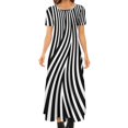 thumbnail image 1 of Robe Rayée Abstraite Forme Géométrique Streetwear Bohemia Longues Robes Femme Robe Maxi Moderne Cadeau d'Anniversaire, 1 of 5