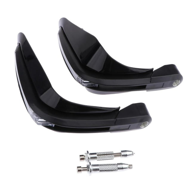 koolsoo 1 pair of motorcycle handguards with LED light universal protective cover Black