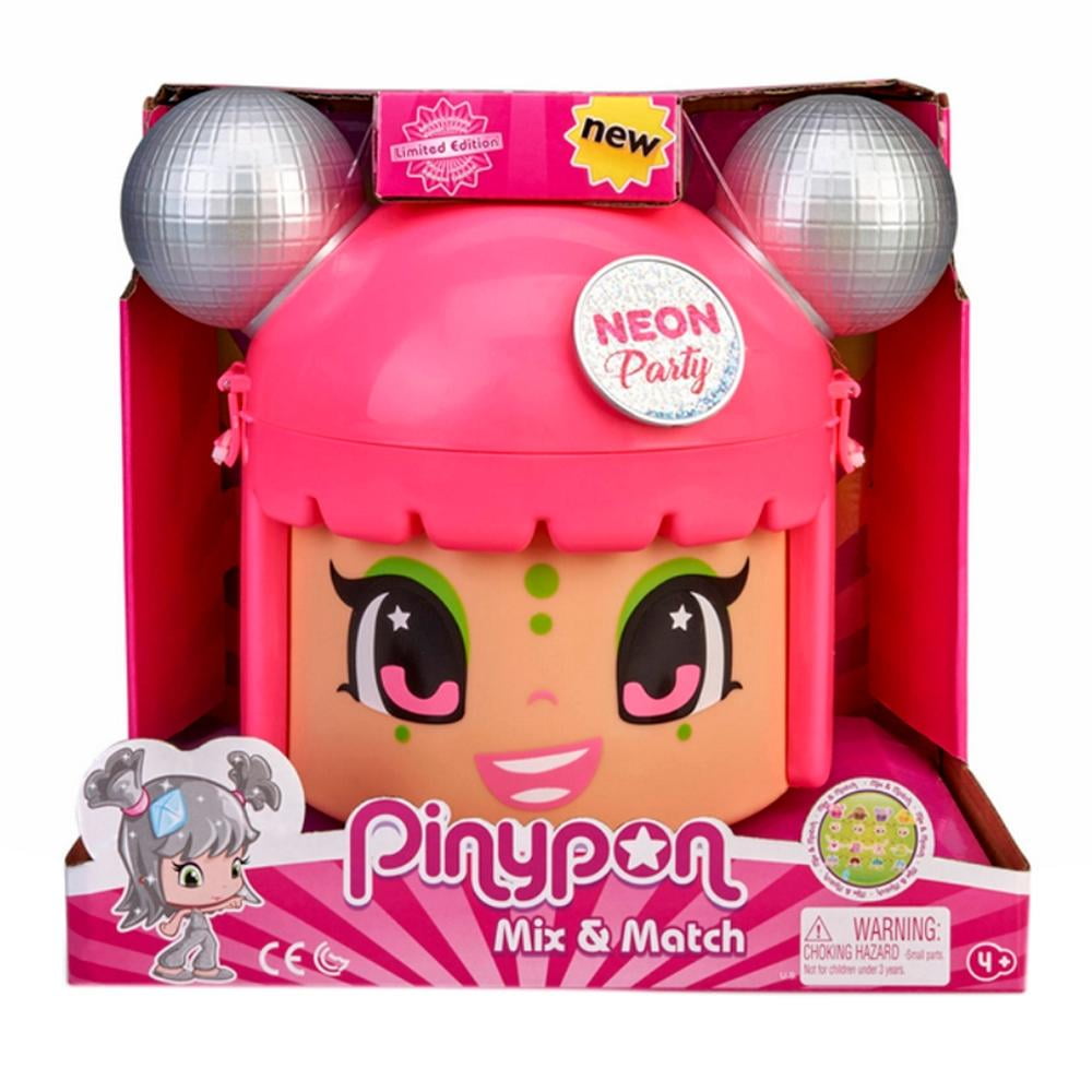 Muñecas Gigante Cabeza De Pinypon Contendedor PinyPon Neón Party