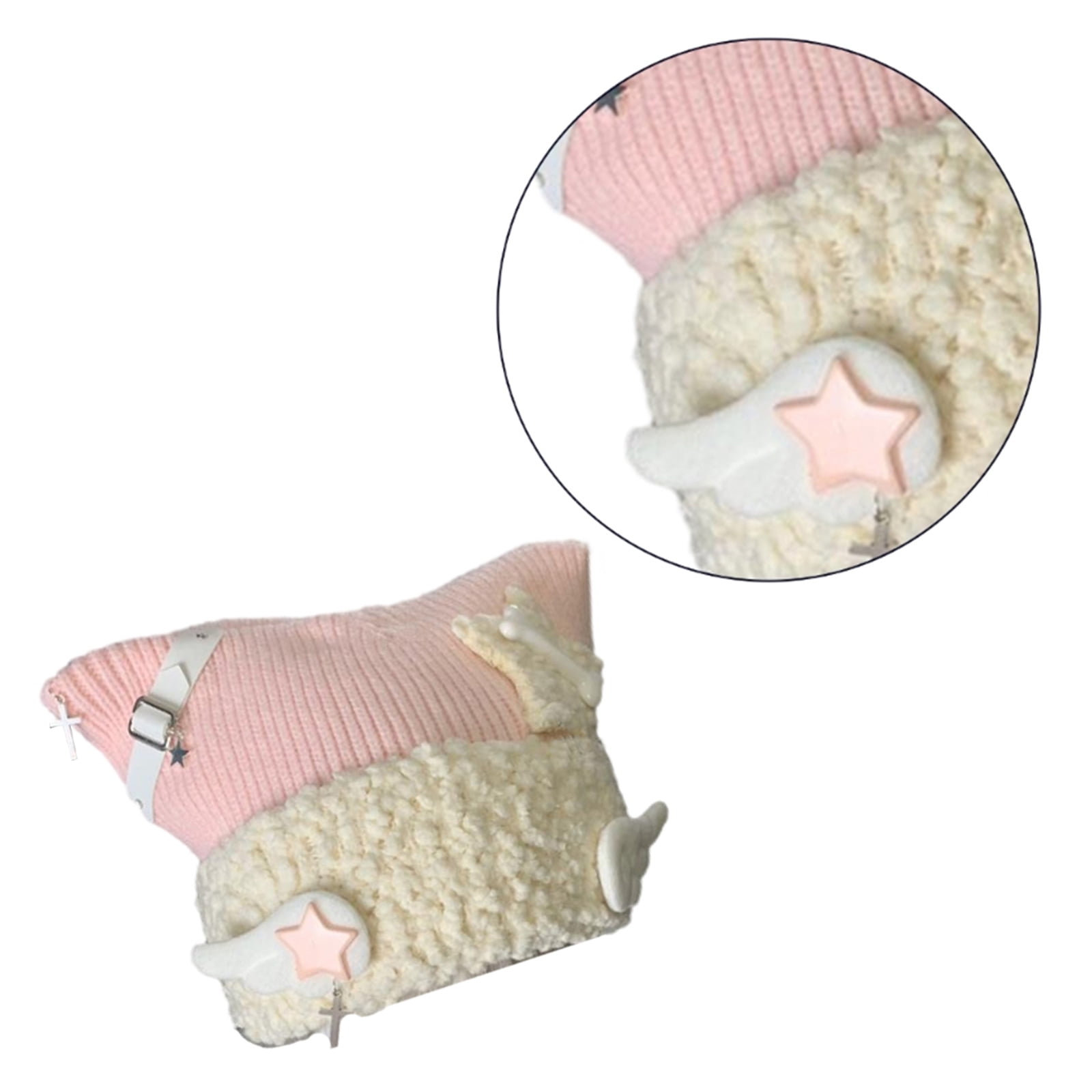 Handmade Knitted Ears Hat Womens Pullover Caps Soft Woolen Colorful Caps Cute Beanies Bonnet Gift