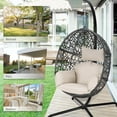 NICESOUL Outdoor Indoor Oversized Black Hanging Swing Nest Egg Chair