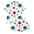 thumbnail image 5 of CAIVO Girls Halloween Print Pajama Sets Lapel Short Sleeve Button Down Shirt With Shorts 2 Piece Kids Nightwear Pyjamas, 5 of 5