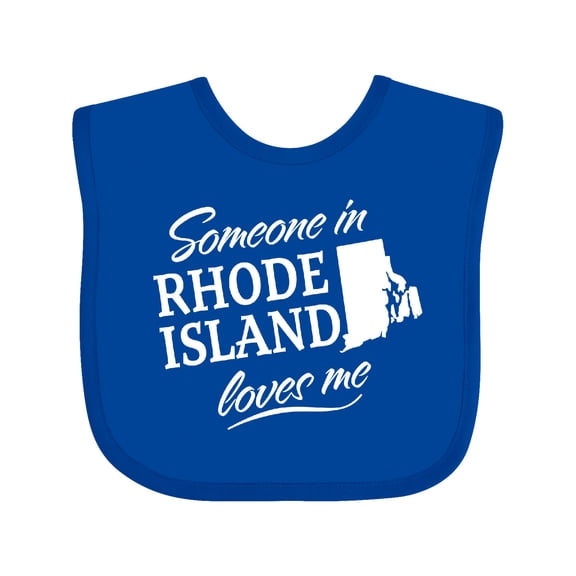 Inktastic Someone in Rhode Island Loves Me Boys or Girls Baby Bib