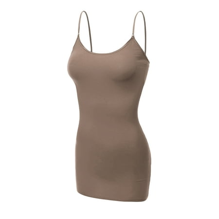 

Emmalise Women s Basic Casual Long Camisole Cami Top Regular and Plus Sizes
