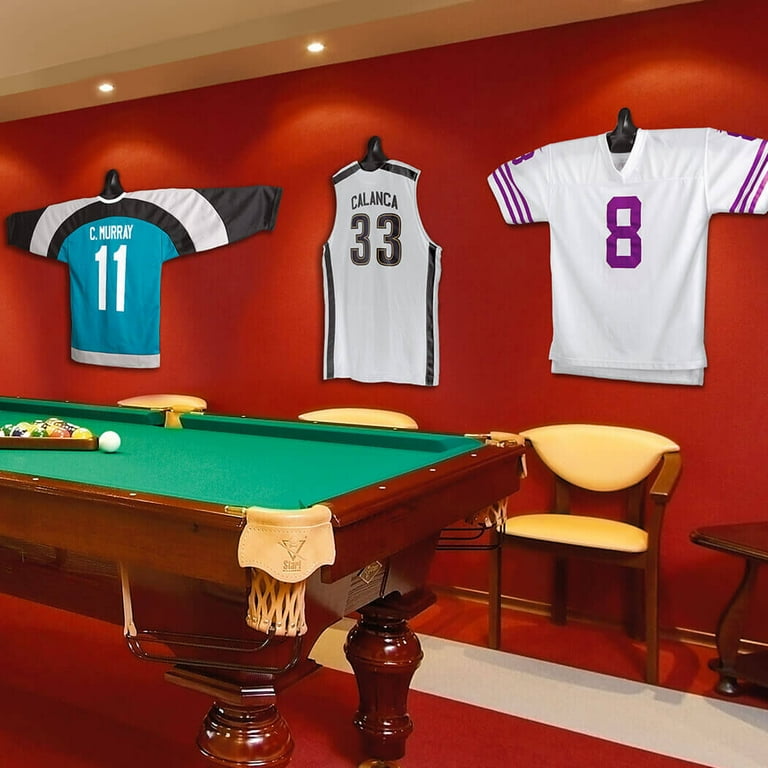 JerseyGenius® The Jersey and Shirt Wall Display Unit  Works for Hockey,  Basketball, Soccer, Football Jerseys and More 