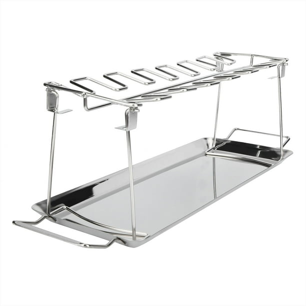 Soporte para pollo, soporte plegable para pollo para barbacoa de acero inoxidable, estante para parrilla de pollo, rendimiento lleno de energía