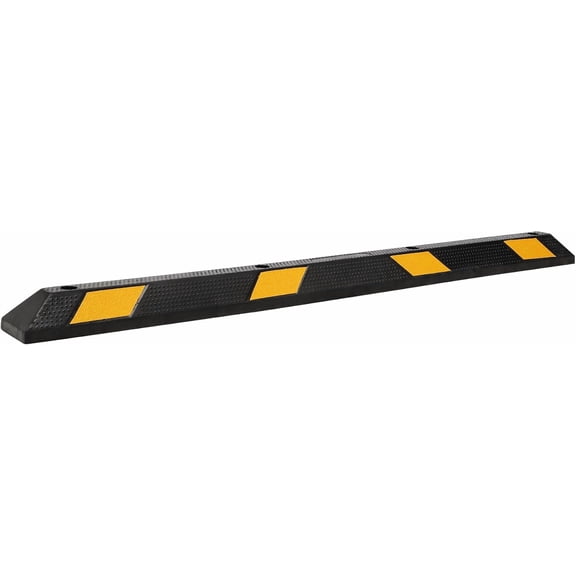 Rugerasy 72" Rubber Parking Curb, Heavy Duty Wheel Stopper with Yellow Stripes