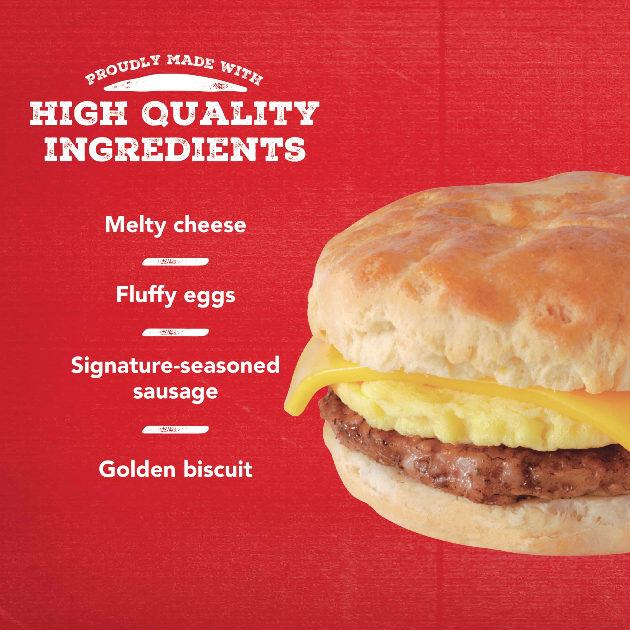 Jimmy Dean Frozen Breakfast Sandwich, Sausage Egg & Cheese Biscuit, 8 Count