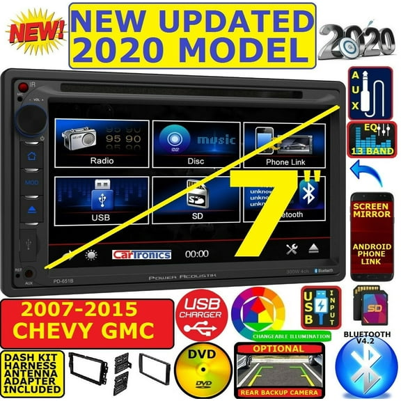 GMC SIERRA TRUCK & SAVANA VAN Cd Usb Bluetooth Radio Stereo Double Din Dash Kit