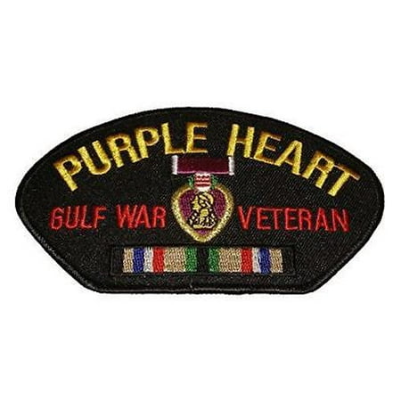 Desert Storm Medals - PURPLE HEART GULF WAR VETERAN PATCH W/ MEDAL AND CAMPAIGN RIBBON DESERT STORM