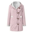thumbnail image 5 of CFLVAEK Plus Size Winter Coats for Women Warm Sherpa Fleece Lined Distressed Jackets Button Down Hooded Parka Faux Suede Pea Coat Outerwear Pink XXXXXL, 5 of 7