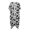 thumbnail image 2 of FKELYI Black Cow Print Womens Bikini Cover Up for Summer Open Front Cardigan Beach Cover Ups Comfy Beach Kimono Beachwear Ladies Cruise Outfits Resort Wear, 2 of 6