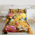 thumbnail image 2 of Homewish Rustic Hummingbird Bedding Comforter Set,Retro Flower Floral Twin Comforter Sets,Green Orange Pink Bedding Set For Girls Kids,Microfiber Bedroom Decor Reversible,2 Pieces, 2 of 8