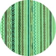 thumbnail image 1 of Ahgly Company Indoor Round Abstract Turquoise Blue Modern Area Rugs, 3' Round, 1 of 4
