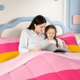 thumbnail image 5 of Erosebridal Modern Geometric Pattern 7-Piece Twin Bedding,Mid-Century Lines Bedding Comforter Set,Pink Reversible, 5 of 7