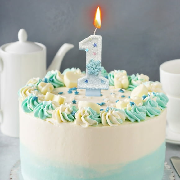 RKSTN christmas deals Ice And Snow Digital Candles Snowflake Cake Labels Children's Birthday Decorations Themed Birthday Cakes Paper Cupcakes Boys And Girls' Birthday Supplies 0-9