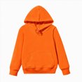 thumbnail image 2 of KPOPLK Toddler Sweatshirt Boys Cotton Pullover Hoodie Casual Kids Long Sleeve Solid Fall Winter Hooded Tee Tops Blouse Orange Size 9-11 Years, 2 of 4