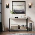 thumbnail image 3 of Yartaka 39.5 Inch Console Table Narrow Sofa Table with Metal Frame for Living Room, Hallway, Grey Oak, 3 of 8