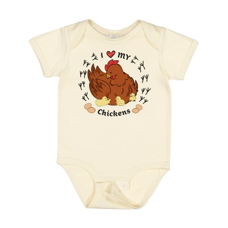 

Inktastic I Heart My Chickens Gift Baby Boy or Baby Girl Bodysuit