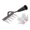 thumbnail image 2 of koolsoo Gardening Garden Hoe Weeding Rake Weeds Remover for Lawn Digging Landscaping 5 tines, 2 of 9