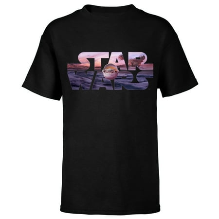 Star Wars The Mandalorian Razor Crest Floating Pod Logo - Short Sleeve T-Shirt for Kids - Customized-Black