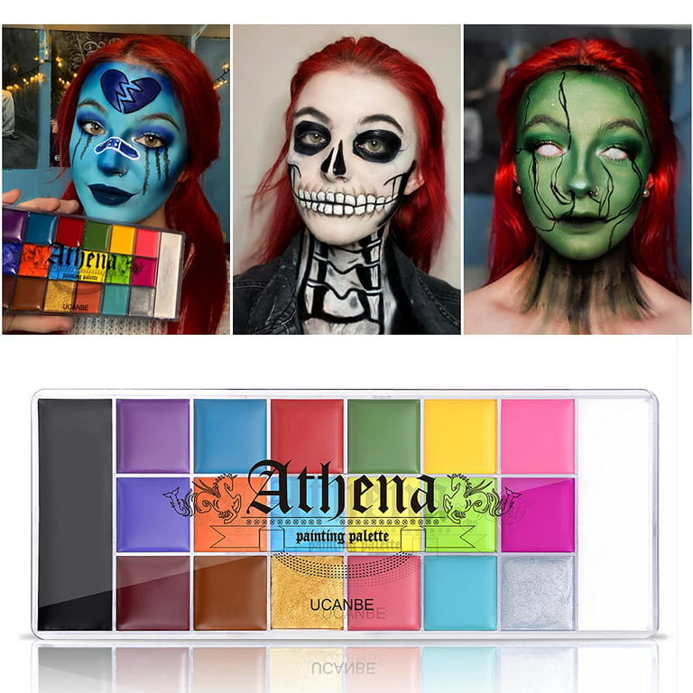  UCANBE 20 Colors Body Face Paint Palette for Adults Kids -  Large Pan Black White Non Toxic Oil Art Camouflage Halloween Cosplay SFX  Makeup Painting Kit (02) : Arts, Crafts & Sewing