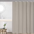 thumbnail image 1 of Striped Textured Heavy Polyester Cloth Shower Curtains  Waterproof  Washable    for Bathroom  Khaki  72x72, 1 of 7