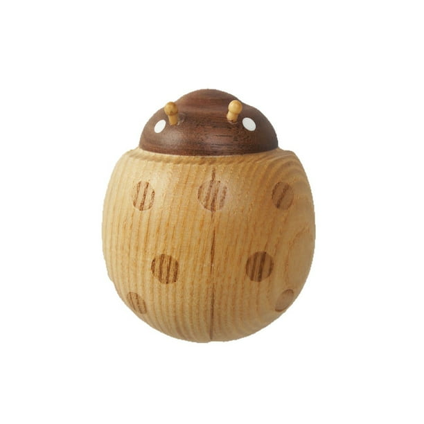 Abridor de botellas magnético para nevera de madera con forma de mariquita, 6 cm