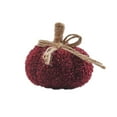 thumbnail image 1 of Way To Celebrate Sherpa Pumpkin Decoration, Diameter 7 inch, Burgundy colour, 1 of 4